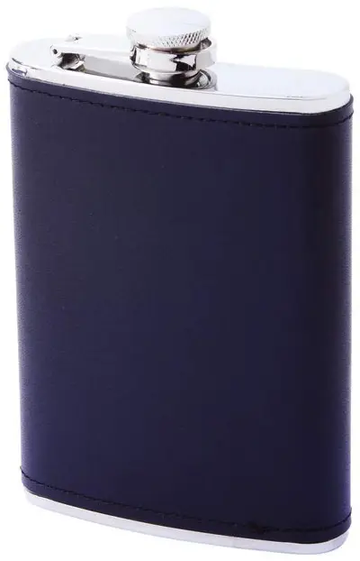 Maxam(R) 8Oz Stainless Steel Flask With Solid Genuine Leath(3x$5.03)
