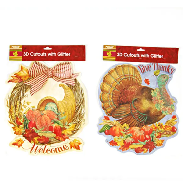 Wholesale 3D Harvest Cut-Outs With Glitter(72x$1.55)