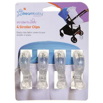 Wholesale Strollerbuddy(R) Stroller Clips - Silver Glitter(6x$5.00)