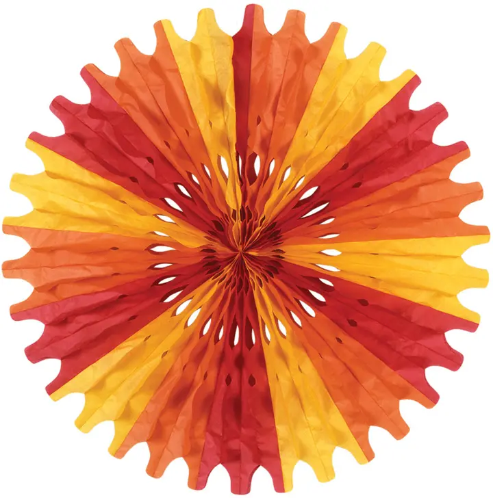 Wholesale Tissue Fan - Golden-Yellow, Orange, Red(24x$2.28)