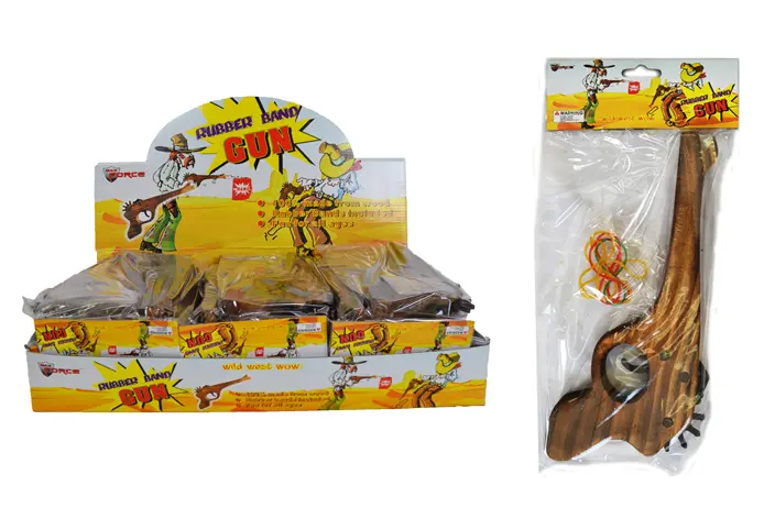 Wholesale Wooden Western Rubber Band Gun(24x$3.00)
