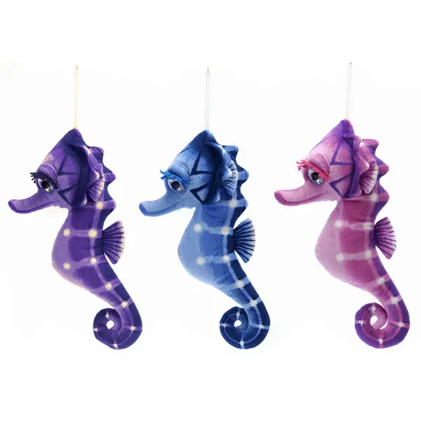 Wholesale 15" 3 Assorted Color Big Eyed Seahorses(24x$7.48)