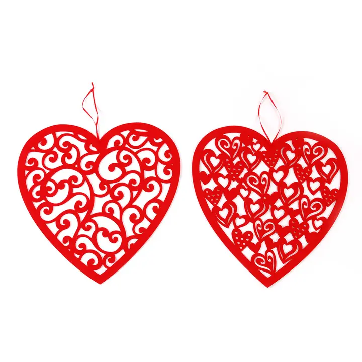 Two Styles of Valentine Felt Heart Hanging Decorations(48x$1.65)