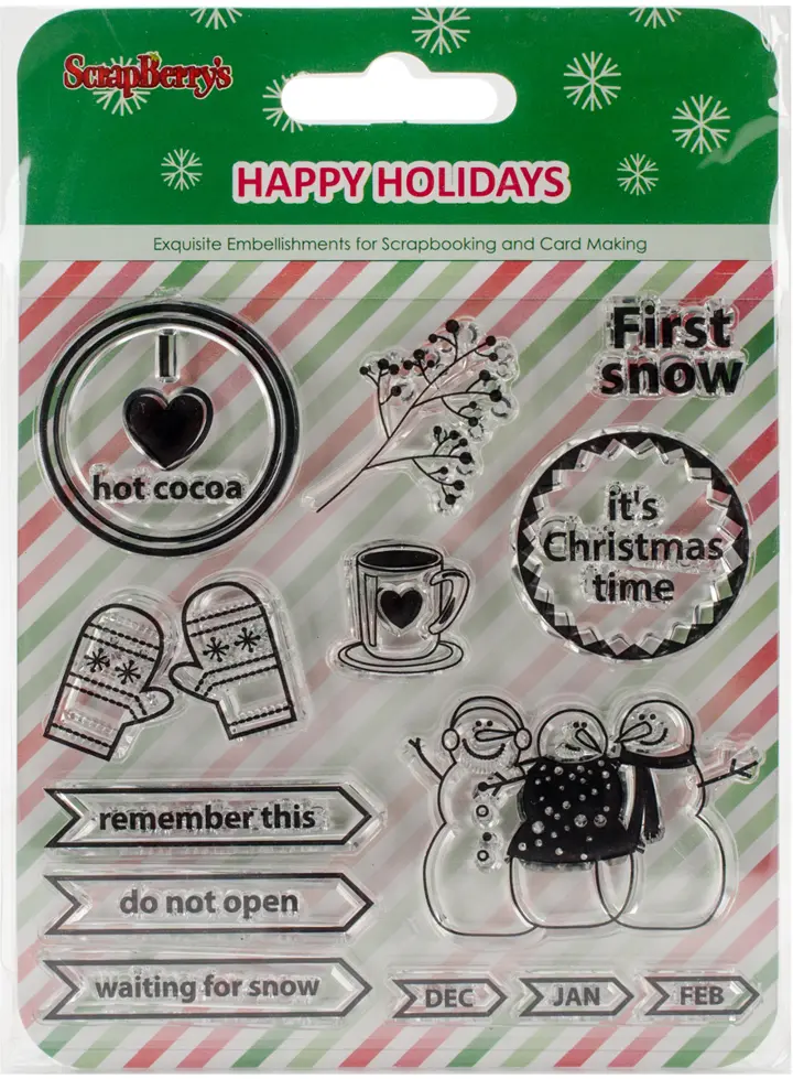 ScrapBerry's Happy Holiday Clear Stamps 4"X4"-First Snow(4x$5.88)