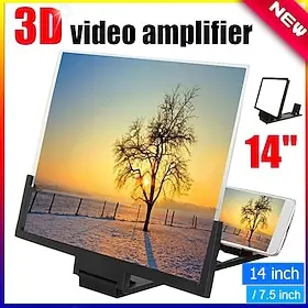 2023 New 14Inch /7.5Inch Mobile Phone Screen Magnifier Flat Screen 3D HD Radiation Protection Magnifying Glass Mobile Phone Holder