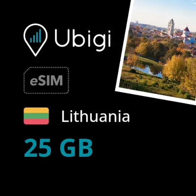 Lithuania Prepaid eSIM data plan - 25GB| Ubigi