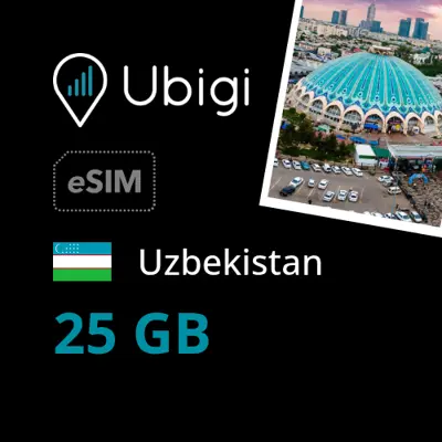 Uzbekistan Prepaid eSIM data plan - 25GB| Ubigi