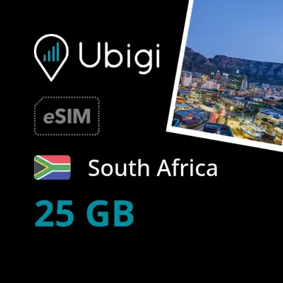South Africa Prepaid eSIM data plan - 25GB| Ubigi