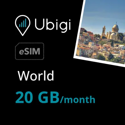 World Prepaid eSIM data plan - 20GB/month| Ubigi