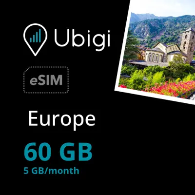 Europe Prepaid eSIM data plan - 5GB/month| Ubigi